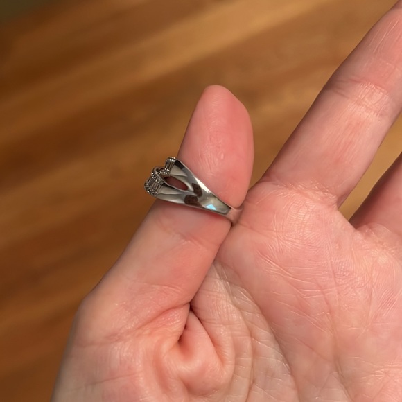 Petite Diamond Crossover Ring - Picture 7 of 11